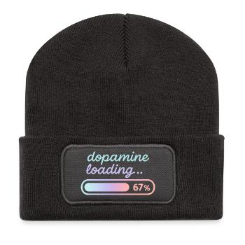 Dopamine Loading Pastel Gradient - Recycled Patch Beanie - dark grey - Front