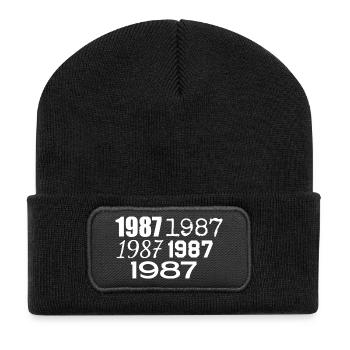 1987 - Recycelte Patch Beanie - Schwarz - Vorne