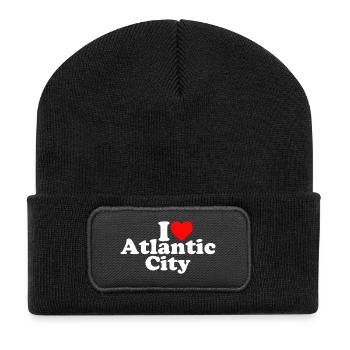 I love Atlantic City - USA - New Jersey - Amerika - Recycelte Patch Beanie - Schwarz - Vorne