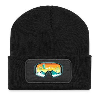 Skifahrer Brille - Recycelte Patch Beanie - Schwarz - Vorne