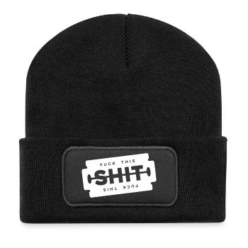 Fuck This Shit Shaving Blade - Recycled Patch Beanie - black - Front