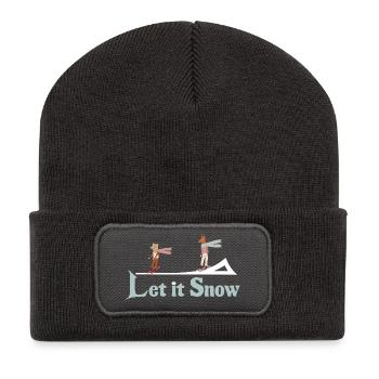 Let It Snow Winter Illustration - Recycled Patch Beanie - dark grey - Front