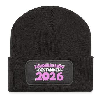 Test de conduire 2026 Test de permis de conduire - Beanie recyclé à patch - charbon - Devant