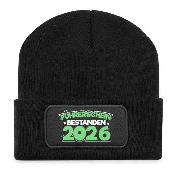 Test de conduire 2026 Test de permis de conduire - Beanie recyclé à patch - noir - Devant