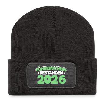 Test de conduire 2026 Test de permis de conduire - Beanie recyclé à patch - charbon - Devant