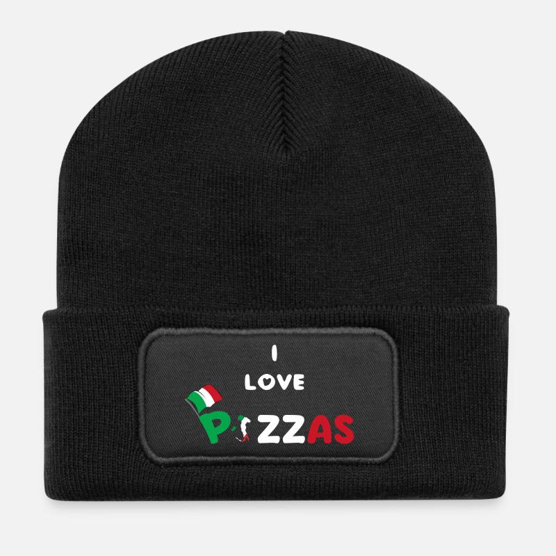 Pizza-Humor-Geschenk Pazzaiolo - Recycelte Patch Beanie - Schwarz