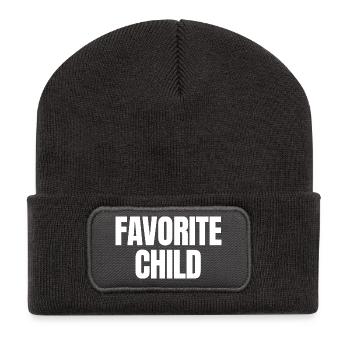 Enfant préféré - Beanie recyclé à patch - charbon - Devant