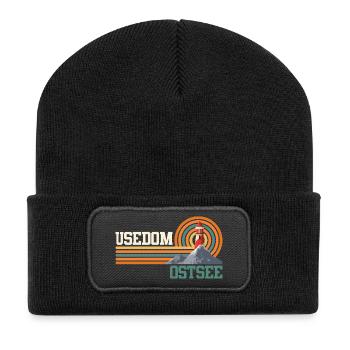 Île USEDOM MER BALTIQUE Vacances Phare Drôle - Beanie recyclé à patch - noir - Devant