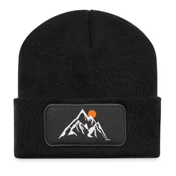The sunny Summit - Recycelte Patch Beanie - Schwarz - Vorne