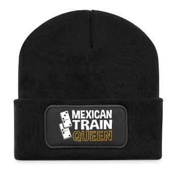 Mexican Train Domino - Recycelte Patch Beanie - Schwarz - Vorne