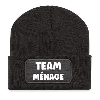 TEAM MÉNAGE - Beanie recyclé à patch - charbon - Devant