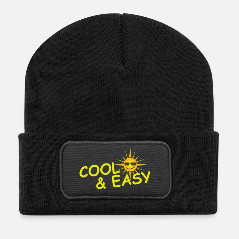 COOL & EASY - Recycelte Patch Beanie - Schwarz