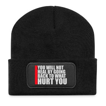 You Will Not Heal Healing Pain Let Go New - Recycled Patch Beanie - black - Front