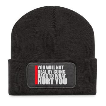 You Will Not Heal Healing Pain Let Go New - Recycled Patch Beanie - dark grey - Front