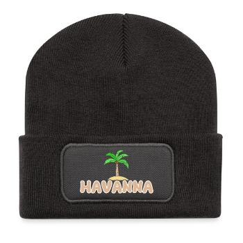 Cadeau pour La Havane - Beanie recyclé à patch - charbon - Devant