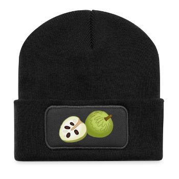 Puddingapfel-Scheibe Pop-Art - Recycelte Patch Beanie - Schwarz - Vorne
