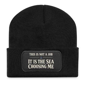 Seamanship Gift for Deckhand Ocean Work - Recycled Patch Beanie - black - Front
