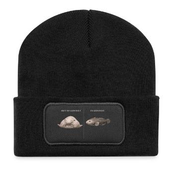 Blobfish Out Of Context vs In Context Comparison - Recycled Patch Beanie - black - Front