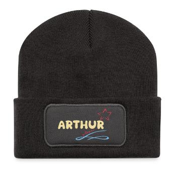 Arthur - Recycelte Patch Beanie - Dunkelgrau - Vorne