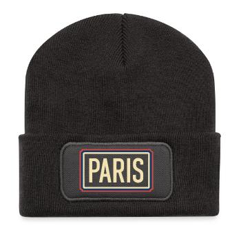 Paris Retro Badge Emblem - Beanie recyclé à patch - charbon - Devant