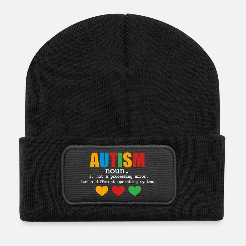 Autism Definition - Recycelte Patch Beanie - Schwarz