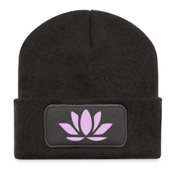 Lotus Flower Lotus Flowers Pastel Flower Blossom Yoga - Recycled Patch Beanie - dark grey - Front