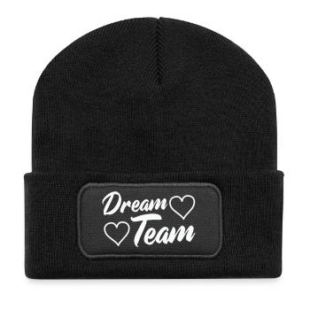 Dream team with hearts - Recycled Patch Beanie - black - Front