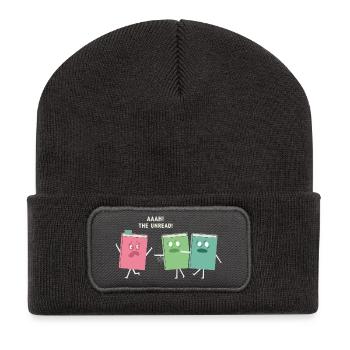 Reader Bookaholic Love Books Lesezeichen – Lustiges Buch - Recycelte Patch Beanie - Dunkelgrau - Vorne