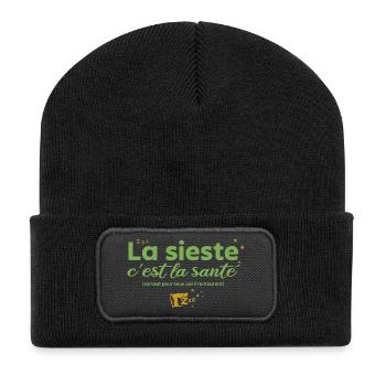La sieste c’est la santé surtout pour ceux à coté - Beanie recyclé à patch - noir - Devant