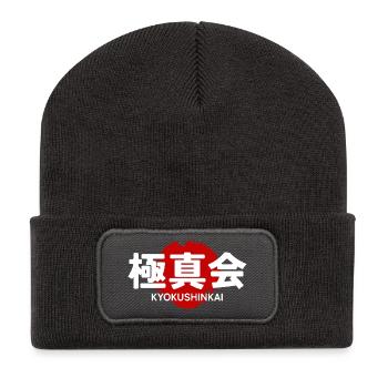 Kyokushin Karate Dojo GYM Kanji japonais - Beanie recyclé à patch - charbon - Devant