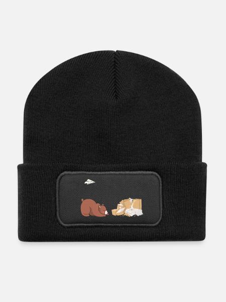 Bär & Papier - Recycelte Patch Beanie - Schwarz