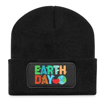 Archäologie Geologie - Recycelte Patch Beanie - Schwarz - Vorne