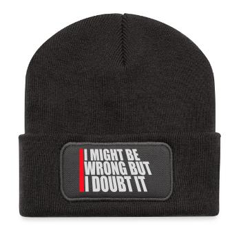 I Might Be Wrong But I Doubt It Lustig Sarkastisch - Recycelte Patch Beanie - Dunkelgrau - Vorne