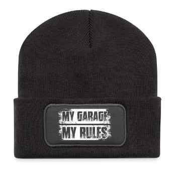 My garage my rules Car lover car guy mechanic - Recycelte Patch Beanie - Dunkelgrau - Vorne
