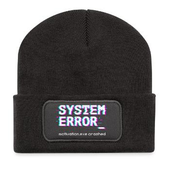 System error Motivation.exe crashed - Recycled Patch Beanie - dark grey - Front