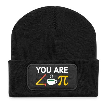 Du bist acute tea Pi Kaffee a Cutie pie - Recycelte Patch Beanie - Schwarz - Vorne
