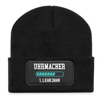Uhrmacher Ausbildung 1 Lehrjahr 1. Ausbildungsjahr - Recycelte Patch Beanie - Schwarz - Vorne