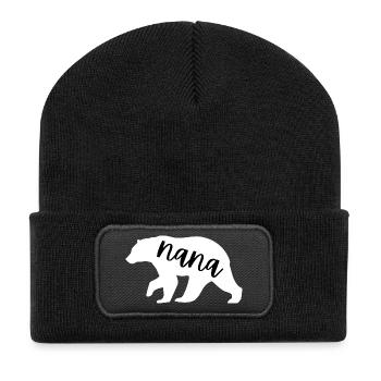 Nana Bear Cute Grandma Mother's Day Family Gift - Recycled Patch Beanie - black - Front