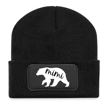 Mimi Bear Cute Family Grandparents Mother's Day - Recycled Patch Beanie - black - Front