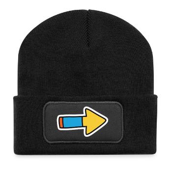 Comic Arrow Direction Right - Recycled Patch Beanie - black - Front