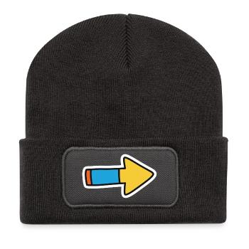 Comic Arrow Direction Right - Recycled Patch Beanie - dark grey - Front