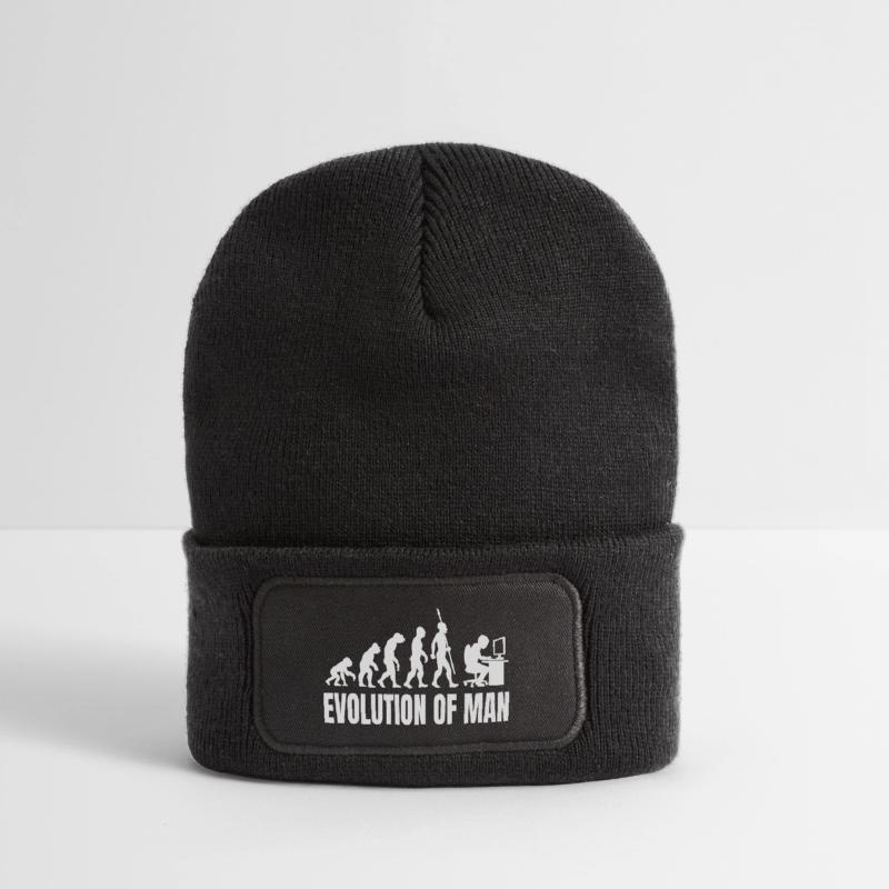 Programmierer Computerfreak Evolution Retro Recycelte Patch Beanie