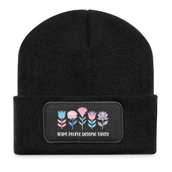 Pride Month LGBTQ - Trans People Deserve Safety - Recycled Patch Beanie - black - Front