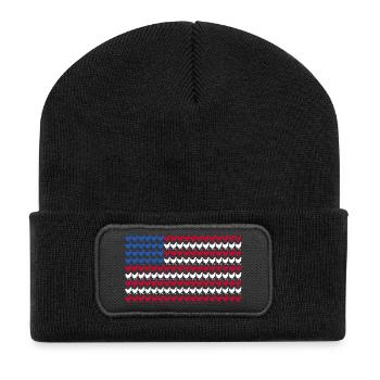 Patriotic Farmer Rooster Flock Poultry USA Pride C - Recycled Patch Beanie - black - Front