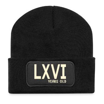 Chiffres romains 66 - Beanie recyclé à patch - noir - Devant
