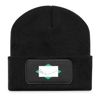 Die Reise der Formen - Recycelte Patch Beanie - Schwarz - Vorne