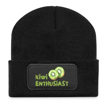 Kiwi Enthusiast - Recycled Patch Beanie - black - Front
