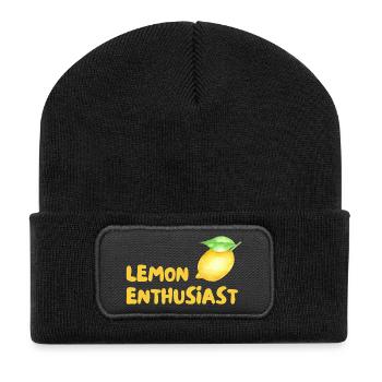 Zitrusliebhaber Lemon Enthusiast - Recycelte Patch Beanie - Schwarz - Vorne