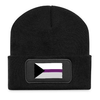 Demisexuelle Pride Flagge - Recycelte Patch Beanie - Schwarz - Vorne