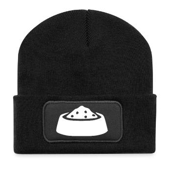Napf Haustiere Geschenk - Recycelte Patch Beanie - Schwarz - Vorne